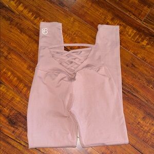 Bombshell Sportswear Dusty Nude High Waisted Strappy Back Leggings